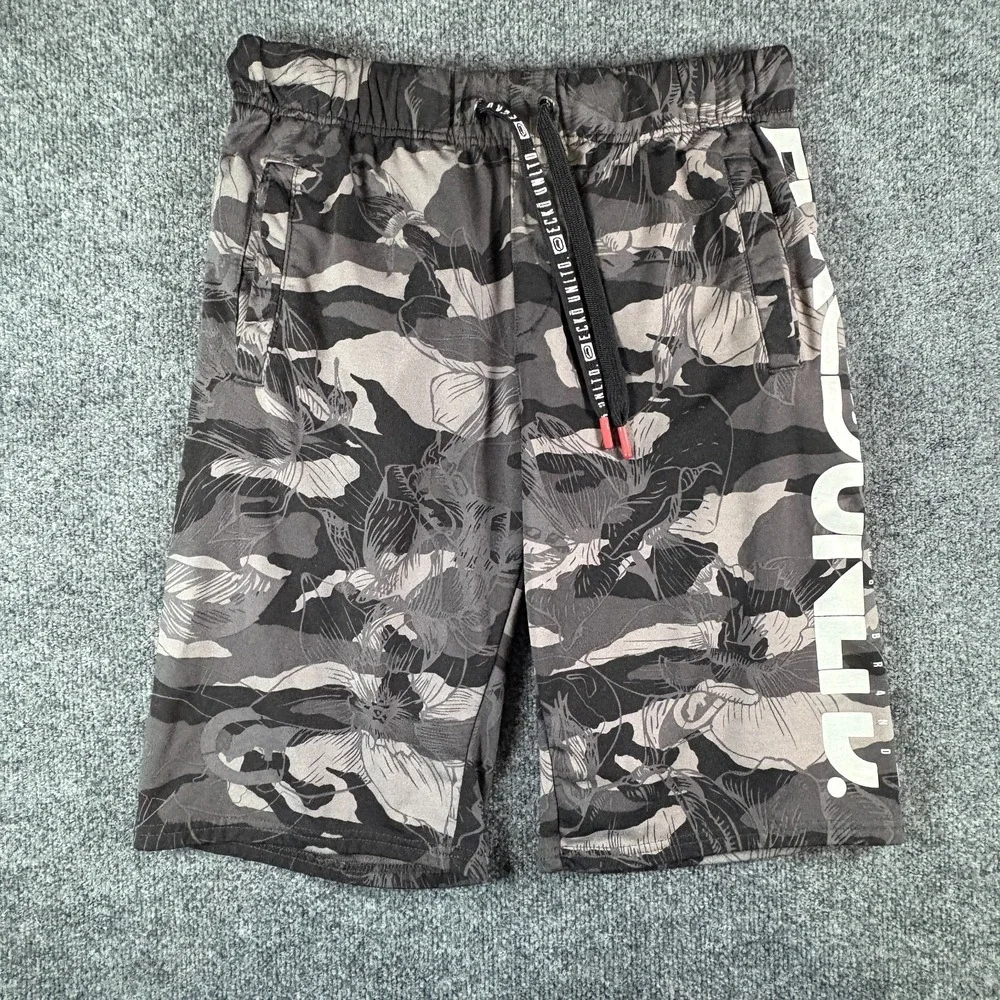 Ecko Unltd Sweats Shorts Mens M Camo Floral Print‎ Urban Fashion Athletic Wear
